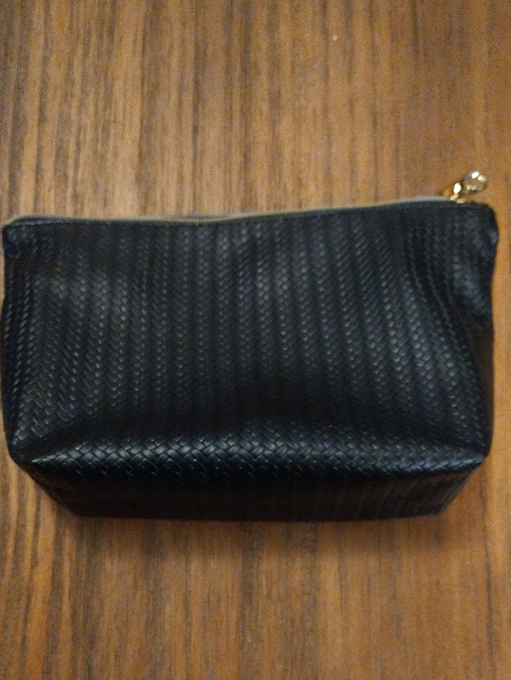 Black Woven Cosmetic Pouch